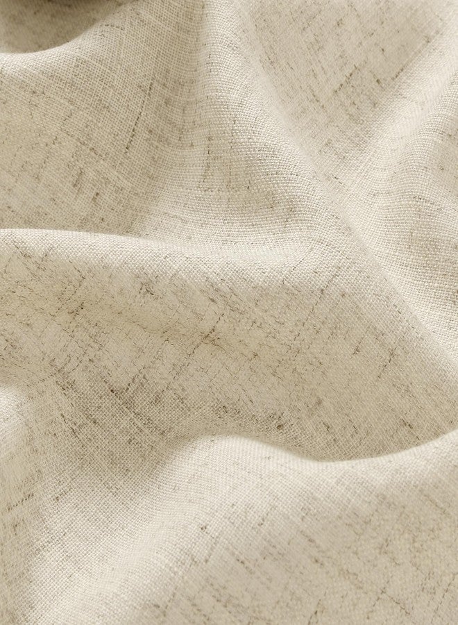 SPWIY Neutral Linen Curtains 132 Inches Long for High Living Room Back Tab Rod Pocket Custom Made High Ceiling 2 Story Drapes Semi Sheer Beige Earth Tone Decor Drapes 132 Inch Length 11 FT 1 Panel - Image 5